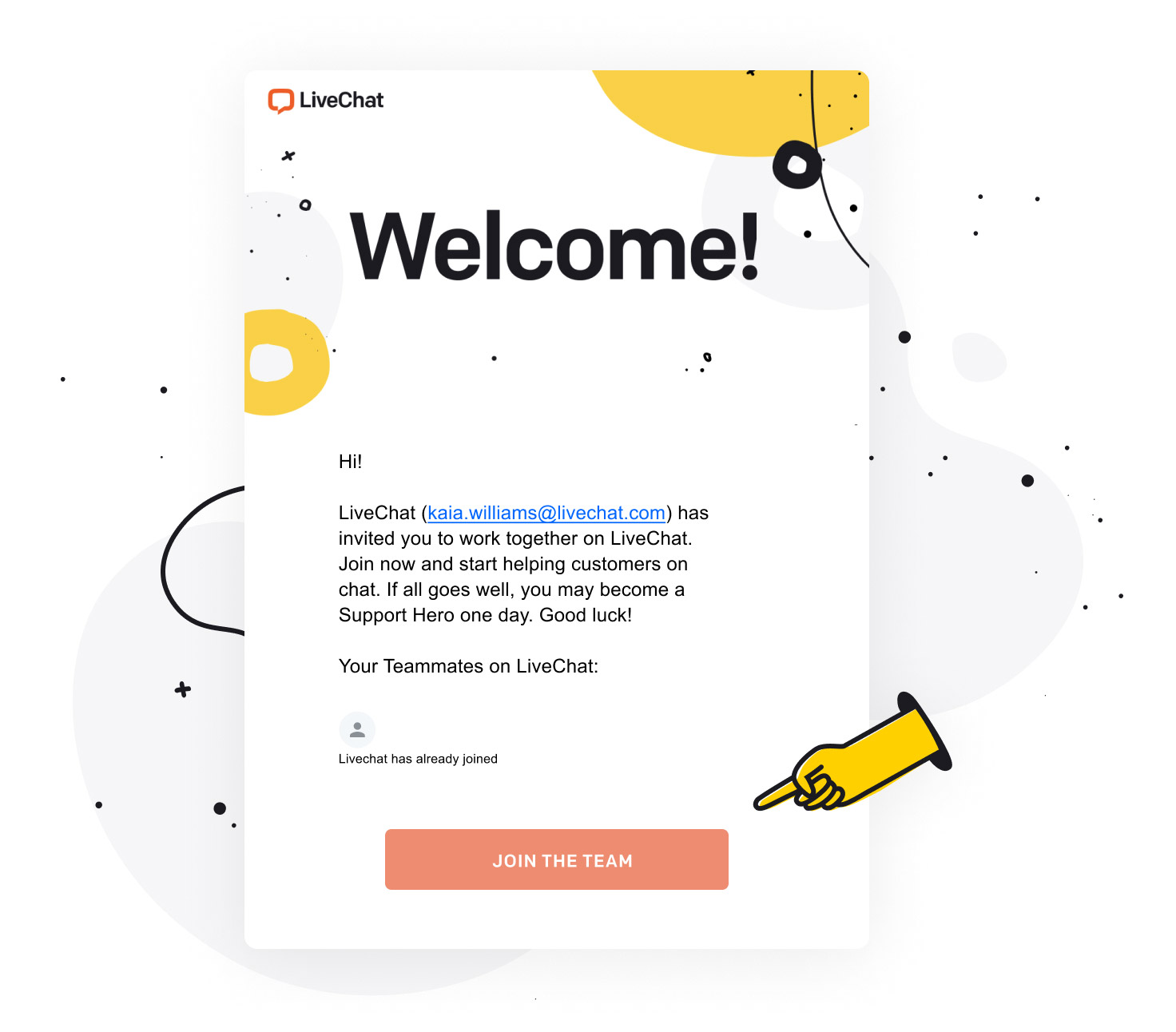 LiveChat®'s invitation email for Agents