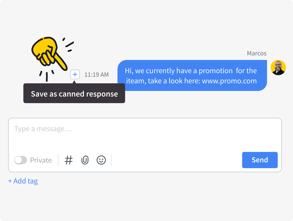 Canned responses in LiveChat®