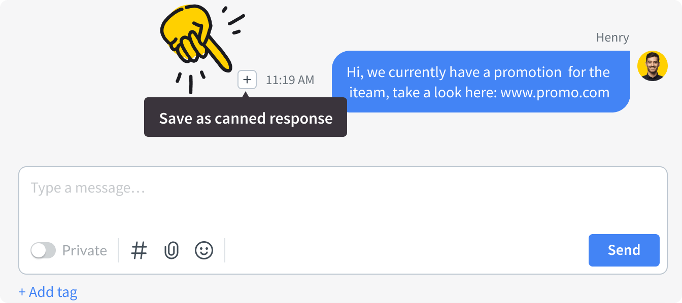 Canned responses in LiveChat®