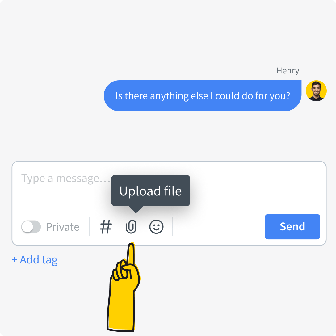 Sending attachments in LiveChat® app