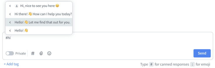 canned responses livechat