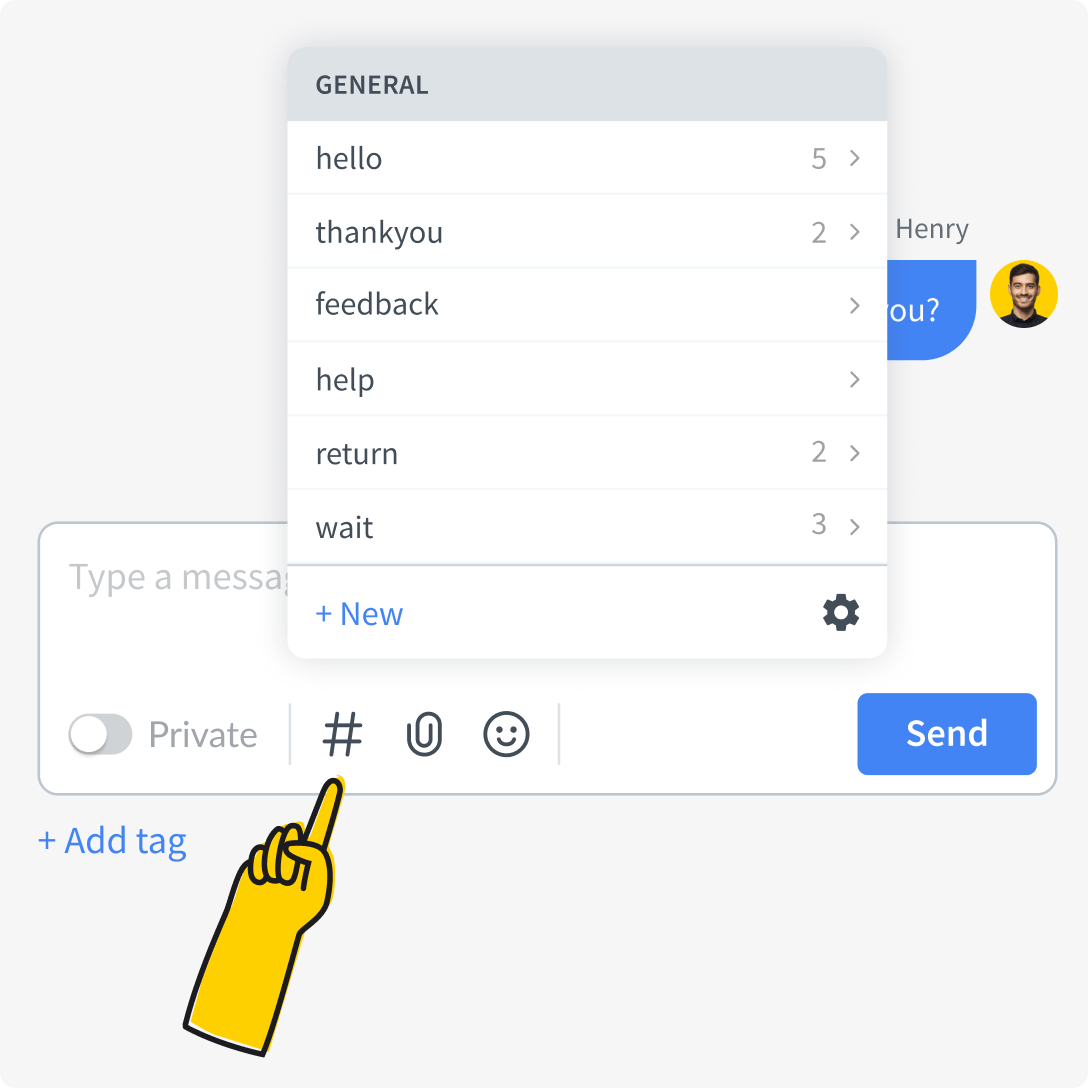 Canned responses in LiveChat® app