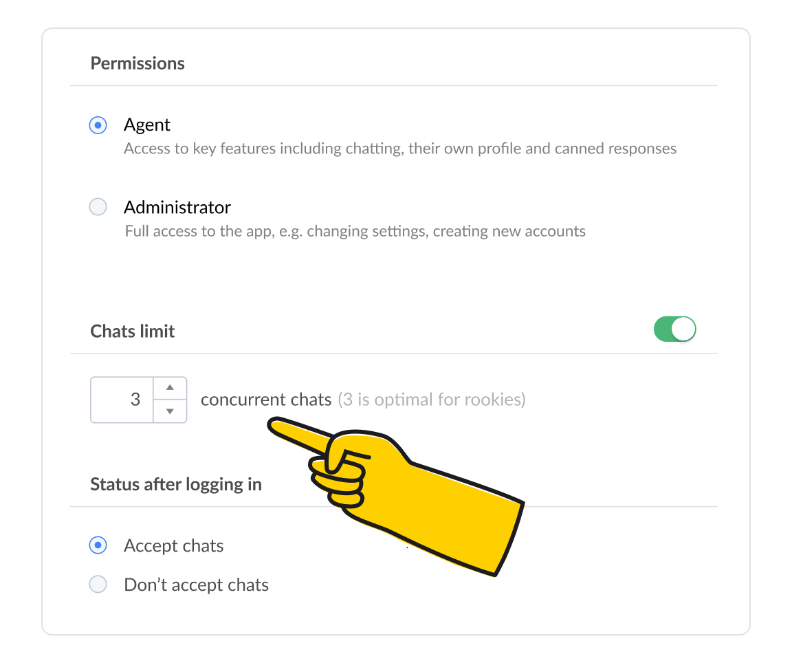 Seting current chat limit in LiveChat® app
