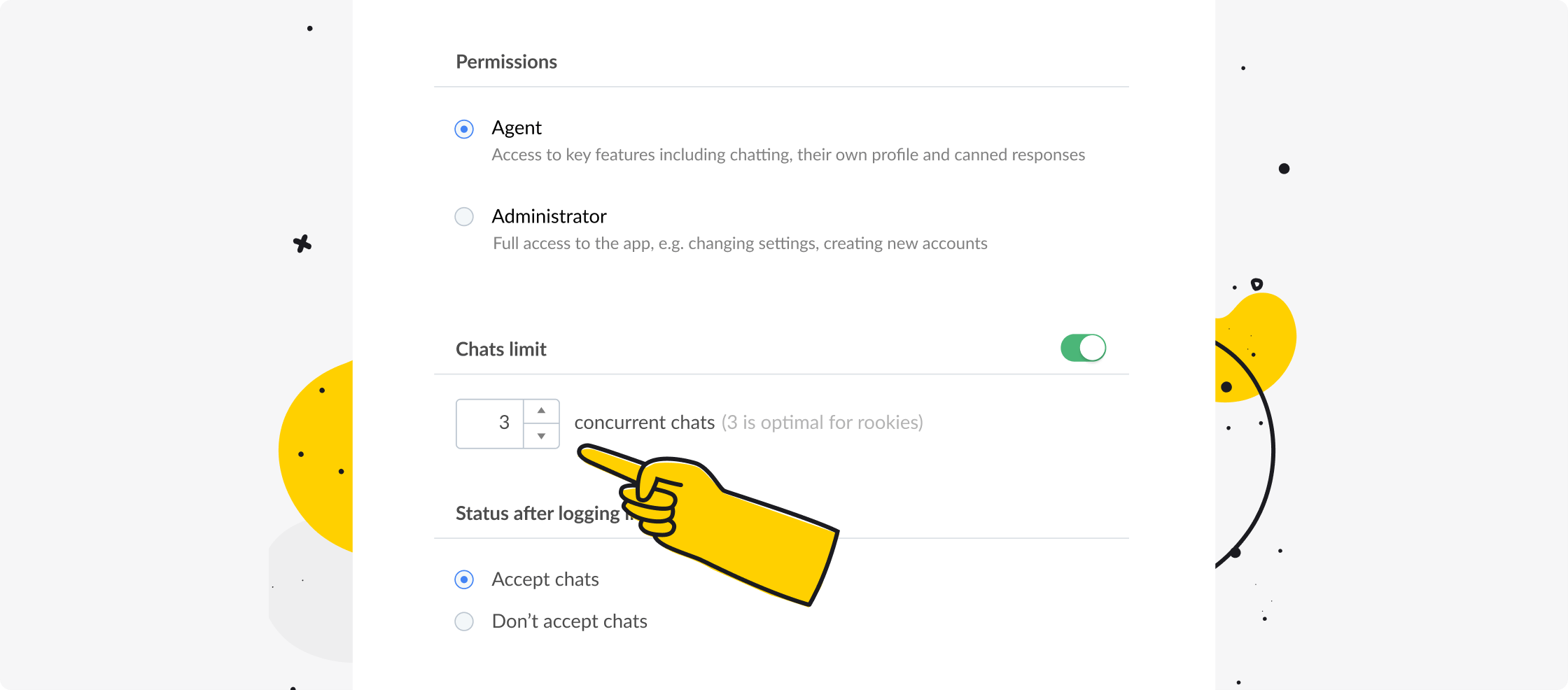 Seting current chat limit in LiveChat® app