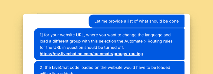 long canned response divided into shorter messages
