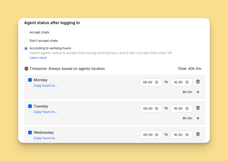 livechat working hours
