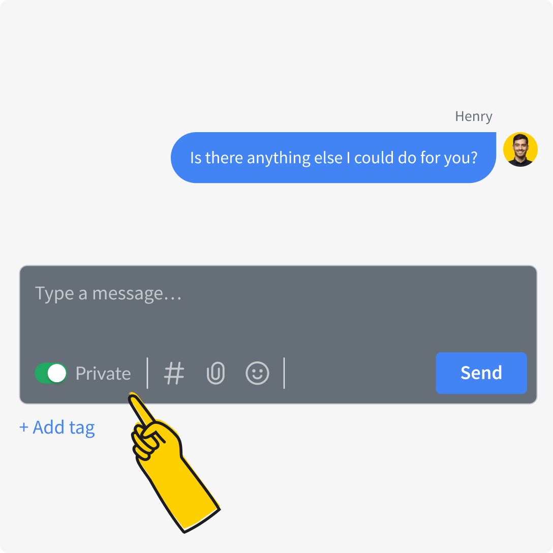 Agent's private messages in LiveChat®ś app