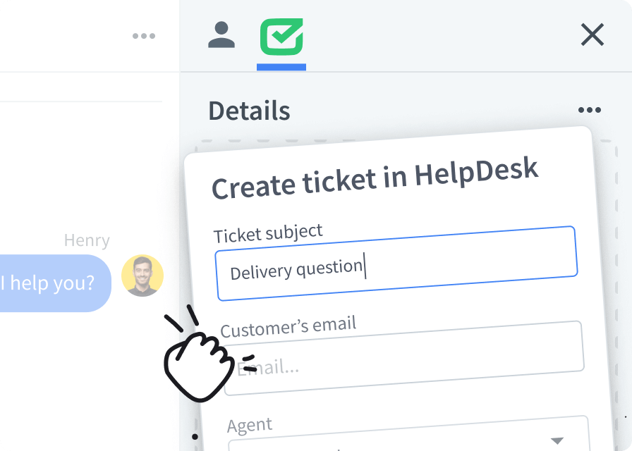 Creating ticket during the chat in LiveChat® app
