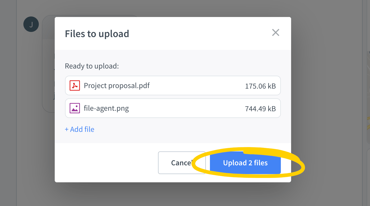 Upload files in LiveChat