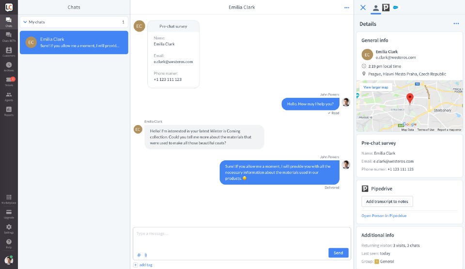 Pipedrive: use it as a chat widget