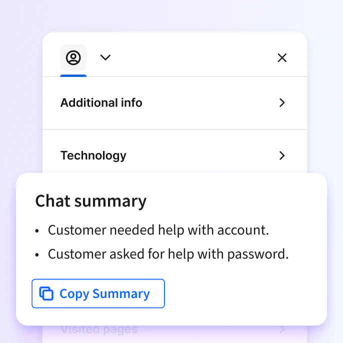 An image depicting a chat conversation being summarized by AI