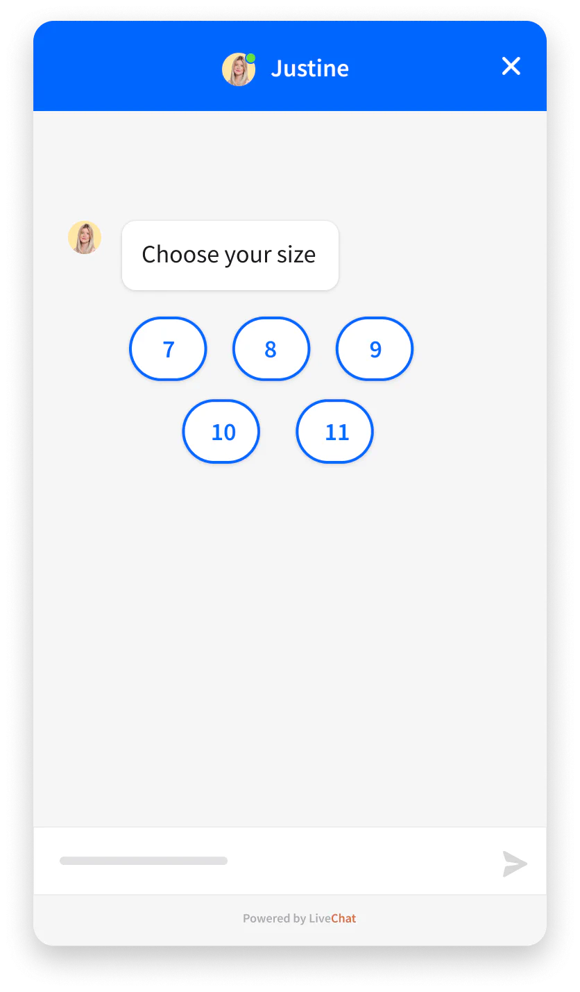 Rich message with a quick reply